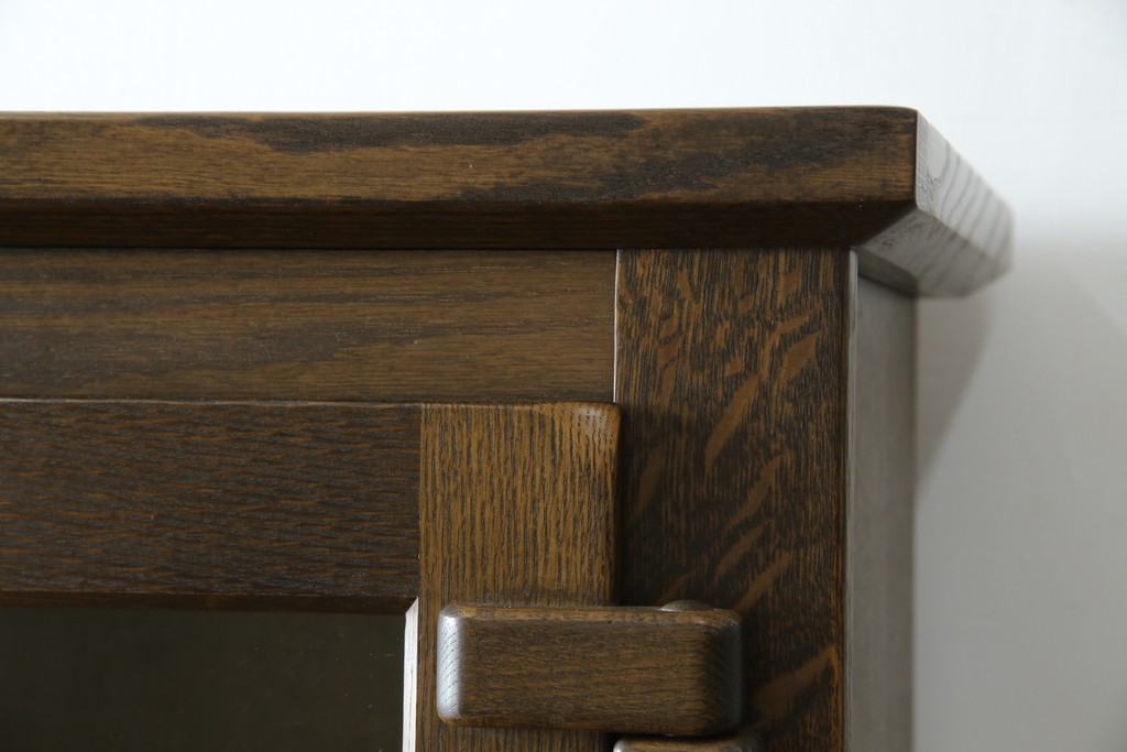 中古　美品　KASHIWA(柏木工)　オーク材　WILDERNESS(ウィルダネス)　カントリーな雰囲気ただよう食器棚(定価約54万円)(戸棚、収納棚、キャビネット)(R-058842)