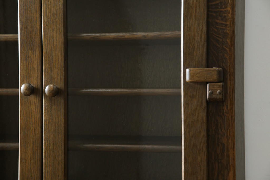 中古　美品　KASHIWA(柏木工)　オーク材　WILDERNESS(ウィルダネス)　カントリーな雰囲気ただよう食器棚(定価約54万円)(戸棚、収納棚、キャビネット)(R-058842)