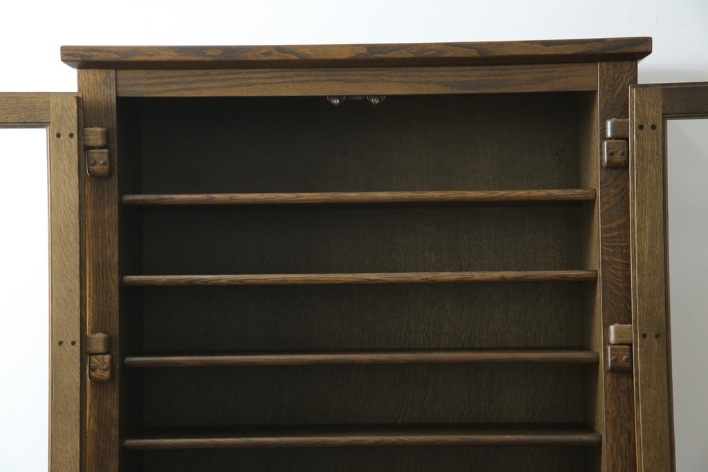 中古　美品　KASHIWA(柏木工)　オーク材　WILDERNESS(ウィルダネス)　カントリーな雰囲気ただよう食器棚(定価約54万円)(戸棚、収納棚、キャビネット)(R-058842)