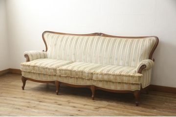 中古　maruni(マルニ木工)　マキシマムシリーズ　アンドリュークラシカル　#6411　上品な佇まいが魅力的な3人掛けソファ(定価約44万円)(アームソファ、三人掛けソファ、3P)(R-058858)