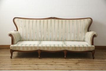 中古　maruni(マルニ木工)　マキシマムシリーズ　アンドリュークラシカル　#6411　上品な佇まいが魅力的な3人掛けソファ(定価約44万円)(アームソファ、三人掛けソファ、3P)(R-058858)