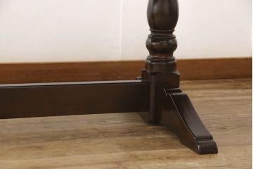 中古　美品　松本民芸家具　クラシカルな脚がおしゃれなT型食卓(ダイニングテーブル、4人掛け、6人掛け)(R-058861)