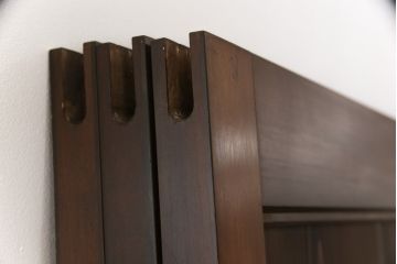 ラフジュ工房オリジナル　新古品　組子細工が上品なアクセントになる組子帯戸3枚セット(引き戸、ガラス帯戸、板戸、建具)(R-058862)