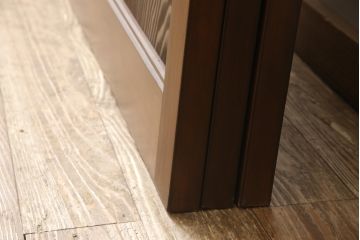 ラフジュ工房オリジナル　新古品　組子細工が上品なアクセントになる組子帯戸3枚セット(引き戸、ガラス帯戸、板戸、建具)(R-058862)