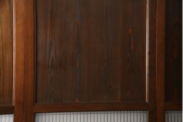 ラフジュ工房オリジナル　新古品　組子細工が上品なアクセントになる組子帯戸3枚セット(引き戸、ガラス帯戸、板戸、建具)(R-058862)