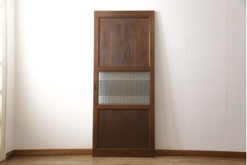 ラフジュ工房オリジナル　新古品　組子細工が上品なアクセントになる組子帯戸1枚(引き戸、ガラス帯戸、板戸、建具)(R-058863)
