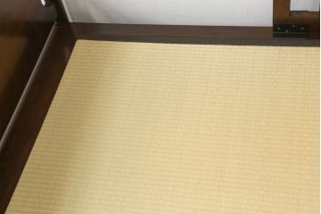 中古　美品　松本民芸家具　特注!ベッドガード付き!!　637型ベッド(タタミ)S　和モダンな空間づくりに活躍するベッド(シングル、畳)(定価約43万円)(R-058869)