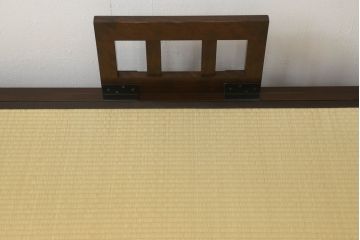中古　美品　松本民芸家具　特注!ベッドガード付き!!　637型ベッド(タタミ)S　和モダンな空間づくりに活躍するベッド(シングル、畳)(定価約43万円)(R-058869)