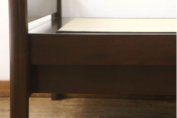 中古　美品　松本民芸家具　特注!ベッドガード付き!!　637型ベッド(タタミ)S　和モダンな空間づくりに活躍するベッド(シングル、畳)(定価約43万円)(R-058869)