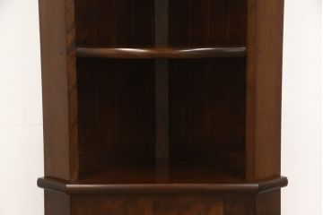 中古　美品　松本民芸家具　E型隅棚　クラシカルな佇まいのコーナーキャビネット(収納棚、飾り棚)(定価約51万円)(R-058872)