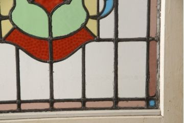 イギリスアンティーク　ヨーロピアンな空間を演出するステンドクラスドアの衝立て(扉、つい立て、パーテーション、仕切り)(R-058875)
