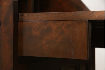 中古　美品　松本民芸家具　希少モデル　格子模様が特徴的なK型ライティングビューロー(ワークデスク、在宅ワーク用、簿記机、収納棚、戸棚)(R-058879)