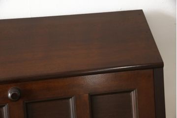 中古　美品　松本民芸家具　希少モデル　格子模様が特徴的なK型ライティングビューロー(ワークデスク、在宅ワーク用、簿記机、収納棚、戸棚)(R-058879)