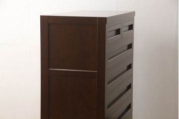中古　美品　松本民芸家具　高山式　D-34型特注品　すっきりとしたデザインが魅力のチェスト(整理タンス、引き出し、衣装箪笥)(R-058882)