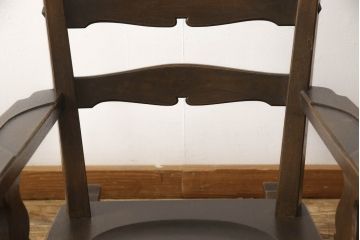 和製ビンテージ　神戸洋家具　永田良介商店　くつろぎの時間にオススメのロッキングチェア(アームチェア、揺り椅子、イス、板座チェア、ヴィンテージ)(R-058884)