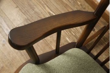 ビンテージ家具　レア!　TOYO FURNITURE(トーヨーファニチャー)製　ブナ材製のナチュラルなロッキングチェア(アームチェア、揺り椅子、イス、ヴィンテージ)(R-058885)