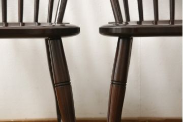 中古　松本民芸家具　フープバックの背もたれがおしゃれな#72型・リーチチェア2脚セット(ダイニングチェア、ウィンザーチェア、ウインザーチェア)(R-058886)