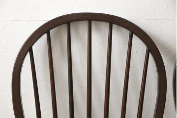 中古　松本民芸家具　フープバックの背もたれがおしゃれな#72型・リーチチェア2脚セット(ダイニングチェア、ウィンザーチェア、ウインザーチェア)(R-058887)