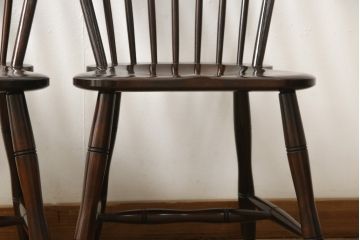 中古　松本民芸家具　フープバックの背もたれがおしゃれな#72型・リーチチェア2脚セット(ダイニングチェア、ウィンザーチェア、ウインザーチェア)(R-058887)