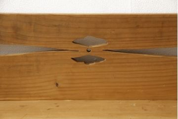 和製アンティーク　杉材　結霜ガラスがレトロな雰囲気を醸し出す本箱(ブックケース、本棚、戸棚、収納棚)(R-058898)