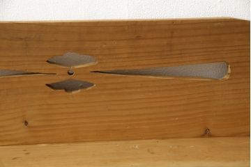和製アンティーク　杉材　結霜ガラスがレトロな雰囲気を醸し出す本箱(ブックケース、本棚、戸棚、収納棚)(R-058898)