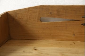 和製アンティーク　杉材　結霜ガラスがレトロな雰囲気を醸し出す本箱(ブックケース、本棚、戸棚、収納棚)(R-058898)