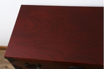 中古　美品　国産民芸家具　欅(ケヤキ)材　青木産業　趣のある和の空間を演出する衣装箪笥(引き出し、和タンス、収納箪笥)(R-058900)