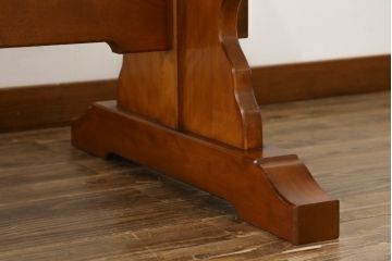 中古　美品　横浜ダニエル(daniel)　A-314　木の温もりを感じるベンチテーブル(定価約60万円)(ダイニングテーブル、机、4〜6人用)(R-058902)