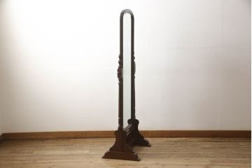 中古　美品　松本民芸家具　丸みのある優しいデザインの姿見(ミラー、鏡)(R-058904)