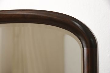 中古　美品　松本民芸家具　丸みのある優しいデザインの姿見(ミラー、鏡)(R-058904)
