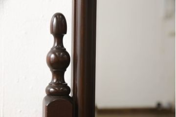 中古　美品　松本民芸家具　丸みのある優しいデザインの姿見(ミラー、鏡)(R-058904)