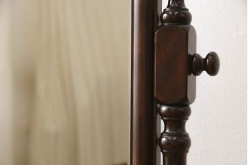 中古　美品　松本民芸家具　丸みのある優しいデザインの姿見(ミラー、鏡)(R-058904)