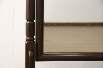 中古　美品　松本民芸家具　丸みのある優しいデザインの姿見(ミラー、鏡)(R-058904)