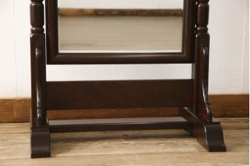 中古　美品　松本民芸家具　丸みのある優しいデザインの姿見(ミラー、鏡)(R-058904)