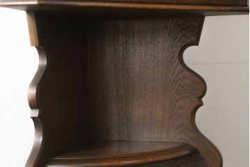 中古　美品　神戸洋家具　永田良介商店　曲線と直線のコントラストが美しいコーナーキャビネット(定価約42万円)(収納棚、飾り棚)(R-058905)