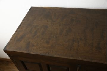 中古　松本民芸家具　ワードローブリメイク　シックな大人空間を演出してくれる収納棚(洋服タンス、靴箱、下駄箱、キャビネット)(R-058915)