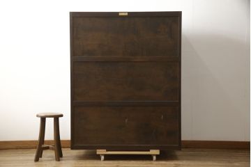 中古　松本民芸家具　ワードローブリメイク　シックな大人空間を演出してくれる収納棚(洋服タンス、靴箱、下駄箱、キャビネット)(R-058915)