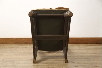 ビンテージ家具　和製ヴィンテージ　神戸洋家具　背板の彫りが目を惹く、クラシカルな佇まいのダイニングチェア(椅子、イス)(R-058917)