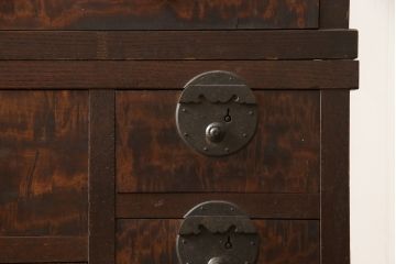和製アンティーク　上手物!　上質な造りの重ね箪笥ローチェスト(ローボード、時代箪笥、和箪笥、衣装タンス、引き出し)(R-058926)