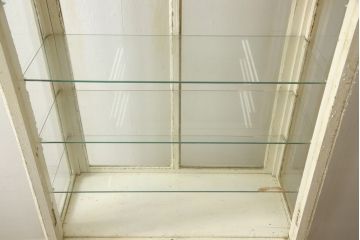 和製アンティーク　レトロな雰囲気たっぷりのケビントガラスケース(飾り棚、陳列棚、収納棚、キャビネット)(R-058929)