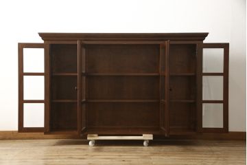 中古　美品　松本民芸家具　脚(台輪)付きリメイク　和モダンな空間づくりにおすすめのサイドボード(収納棚、食器棚、キャビネット)(R-058930)