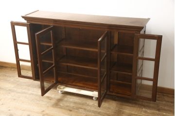 中古　美品　松本民芸家具　脚(台輪)付きリメイク　和モダンな空間づくりにおすすめのサイドボード(収納棚、食器棚、キャビネット)(R-058930)