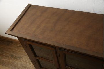 中古　美品　松本民芸家具　脚(台輪)付きリメイク　和モダンな空間づくりにおすすめのサイドボード(収納棚、食器棚、キャビネット)(R-058930)