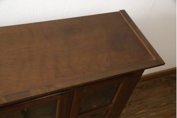 中古　美品　松本民芸家具　脚(台輪)付きリメイク　和モダンな空間づくりにおすすめのサイドボード(収納棚、食器棚、キャビネット)(R-058930)