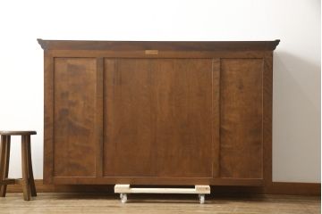 中古　美品　松本民芸家具　脚(台輪)付きリメイク　和モダンな空間づくりにおすすめのサイドボード(収納棚、食器棚、キャビネット)(R-058930)