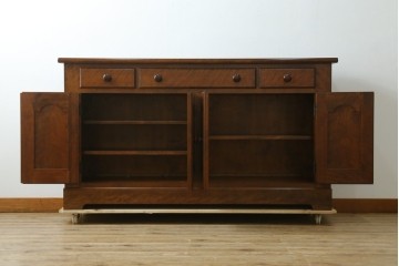 中古　美品　松本民芸家具　和・洋どちらの空間にも合わせやすいシックなサイドボード　(R-058931)