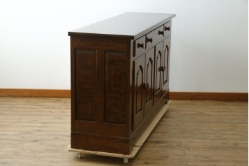 中古　美品　松本民芸家具　和・洋どちらの空間にも合わせやすいシックなサイドボード　(R-058931)