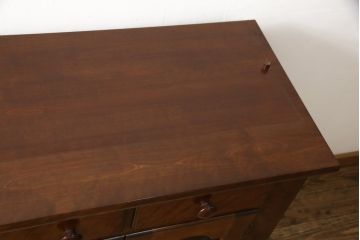 中古　美品　松本民芸家具　和・洋どちらの空間にも合わせやすいシックなサイドボード(収納棚、カウンターテーブル、キャビネット)(R-058931)