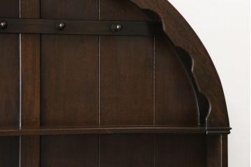 イギリスビンテージ　オーク材　上部の丸みがかわいらしいカップボード(食器棚、キャビネット、飾り棚、ヴィンテージ)(R-058933)