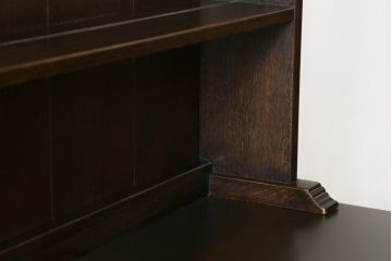 イギリスビンテージ　オーク材　上部の丸みがかわいらしいカップボード(食器棚、キャビネット、飾り棚、ヴィンテージ)(R-058933)